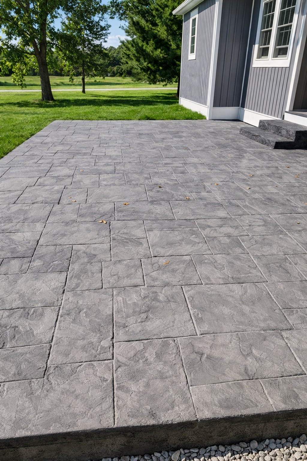 Stamped concrete patio
